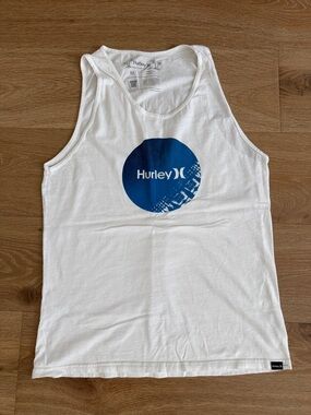 Hurley White Tank Top with Blue Logo